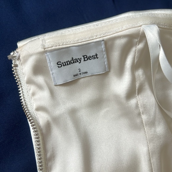 Aritzia Sunday Best Shimmer Satin Tube Dress - Picture 5 of 7